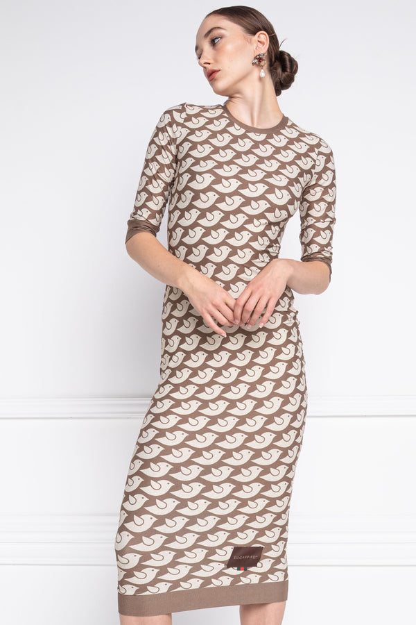 Romahi Bird Brown dress