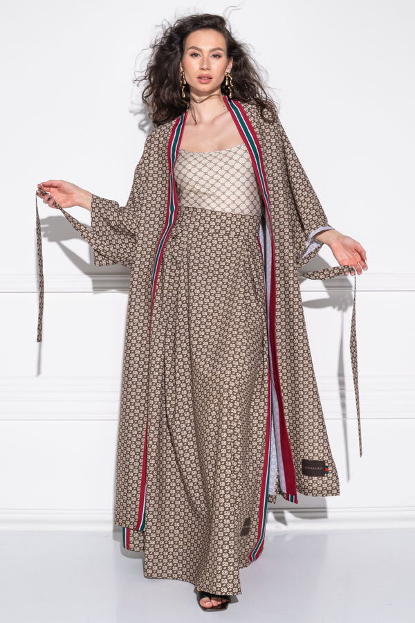 Yerta Small Monogram Brown Kimono