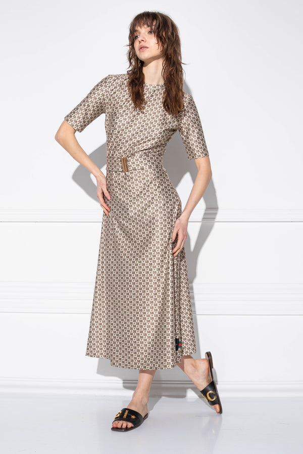 Tilla Small Monogram Beige dress