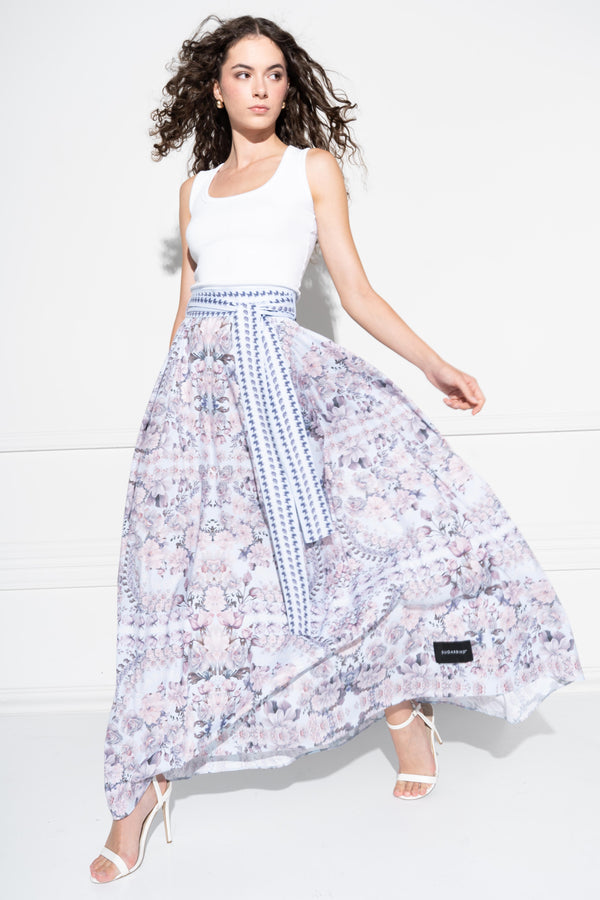 Record Jardinette blue skirt