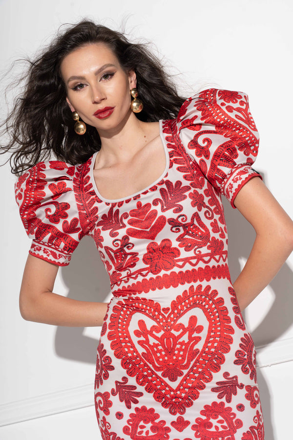Berry <tc>Kalotaszeg</tc> Beige dress