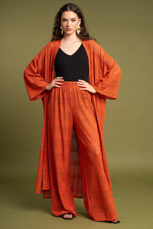 Yerta Sugarbird Lace Brick Smooth Kimono