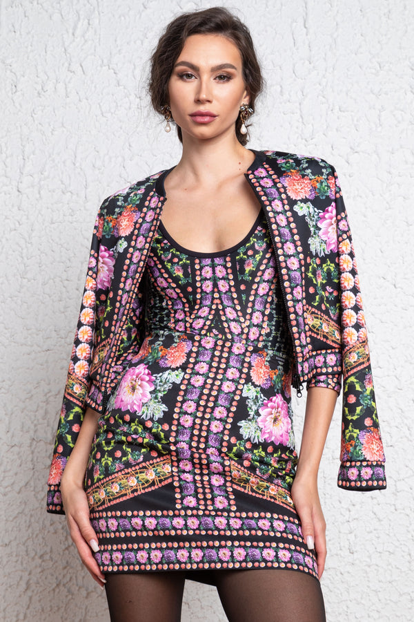 Bertilla Florissimo Black Cardigan