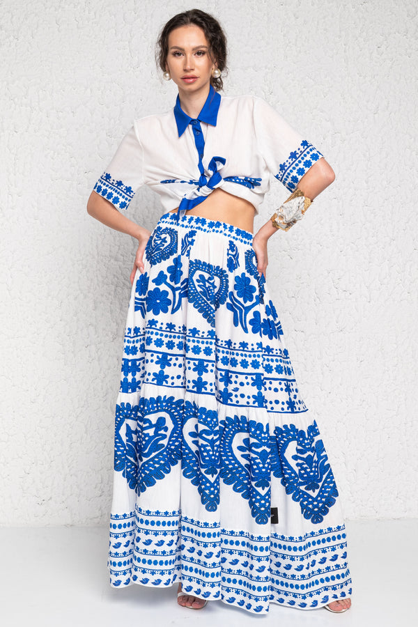 Roxalla Kalotaszeg Blue fehér szoknya