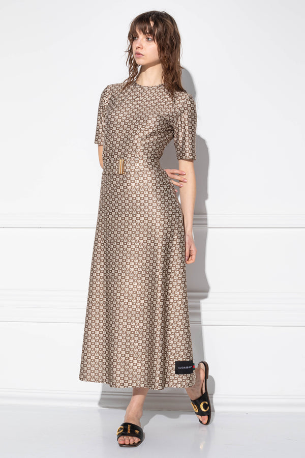Tilla Small Monogram Brown dress
