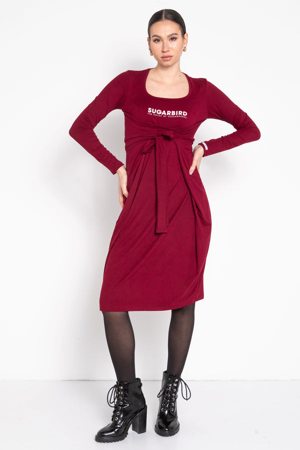 Radina Basic Logo burgundy ruha