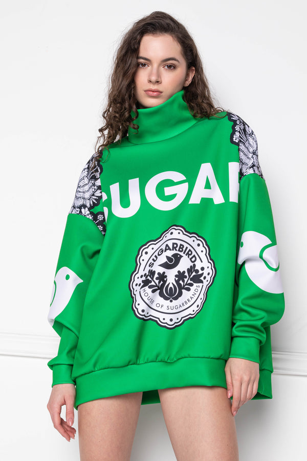 Boogira Color Monogram Green sweater