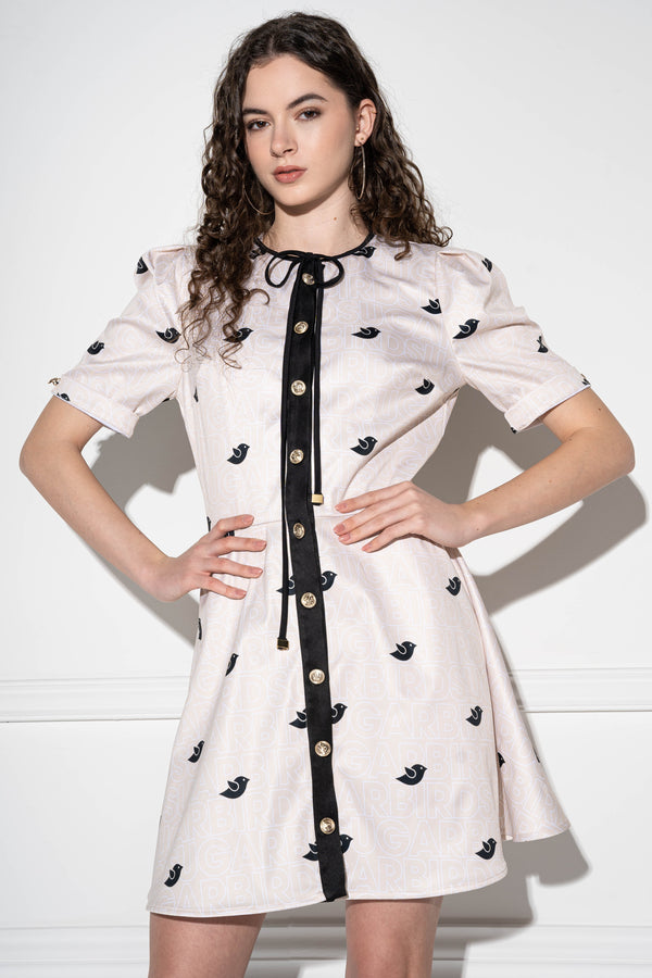 Rura-Ruslan Mini Beige Bird Monogram ruha