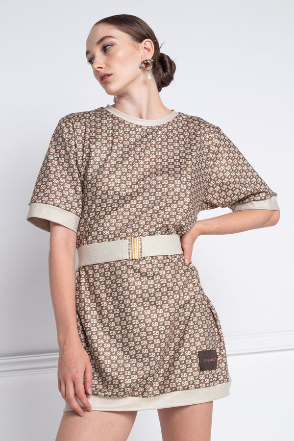 Gelis Small Monogram Brown <tc>tunic</tc>