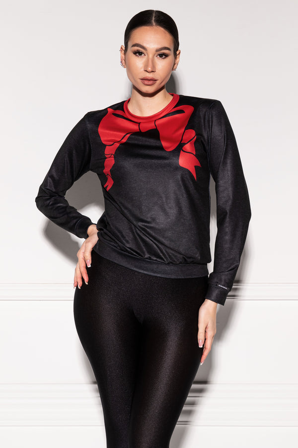 Forcett X-Mas Bow Black Sweater