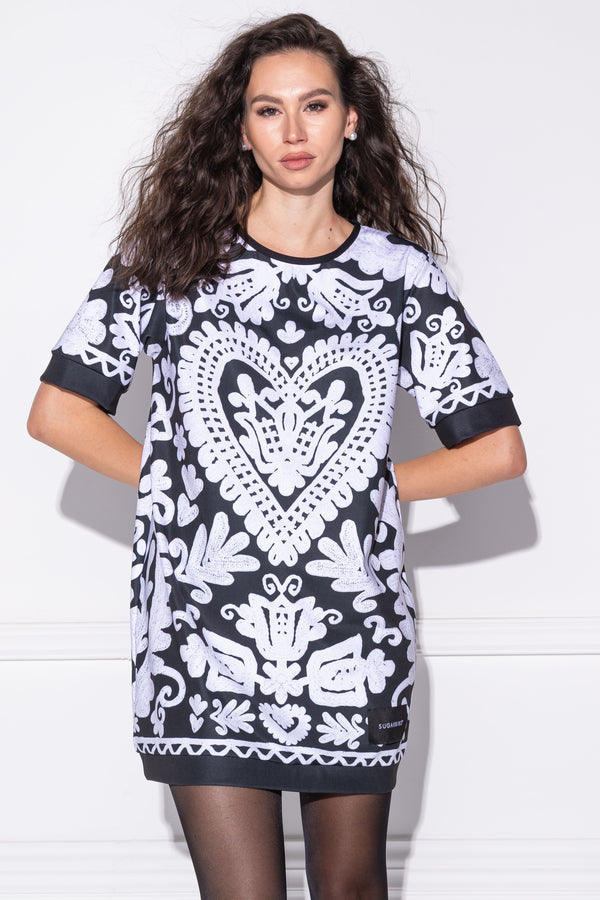 Roll <tc>Kalotaszeg</tc> White & Black dress