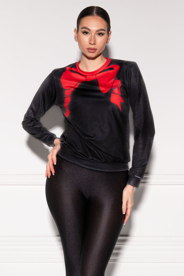 Forcett X-Mas Bow Black Sweater